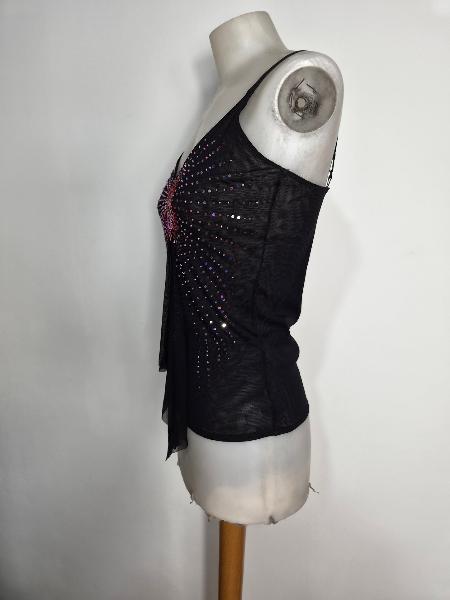 Haut en voile asymétrique à strass