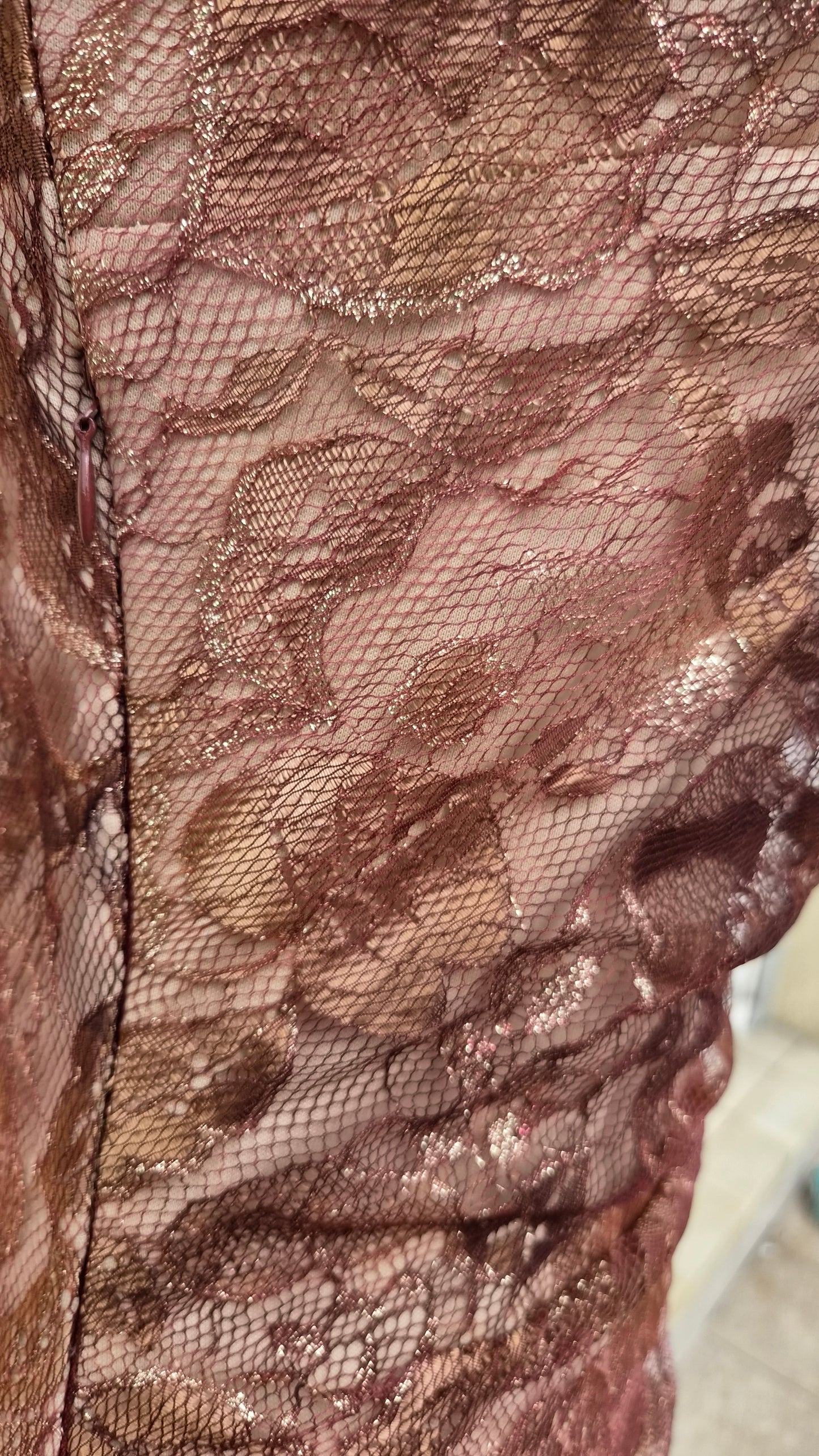 Robe bustier en dentelle marron