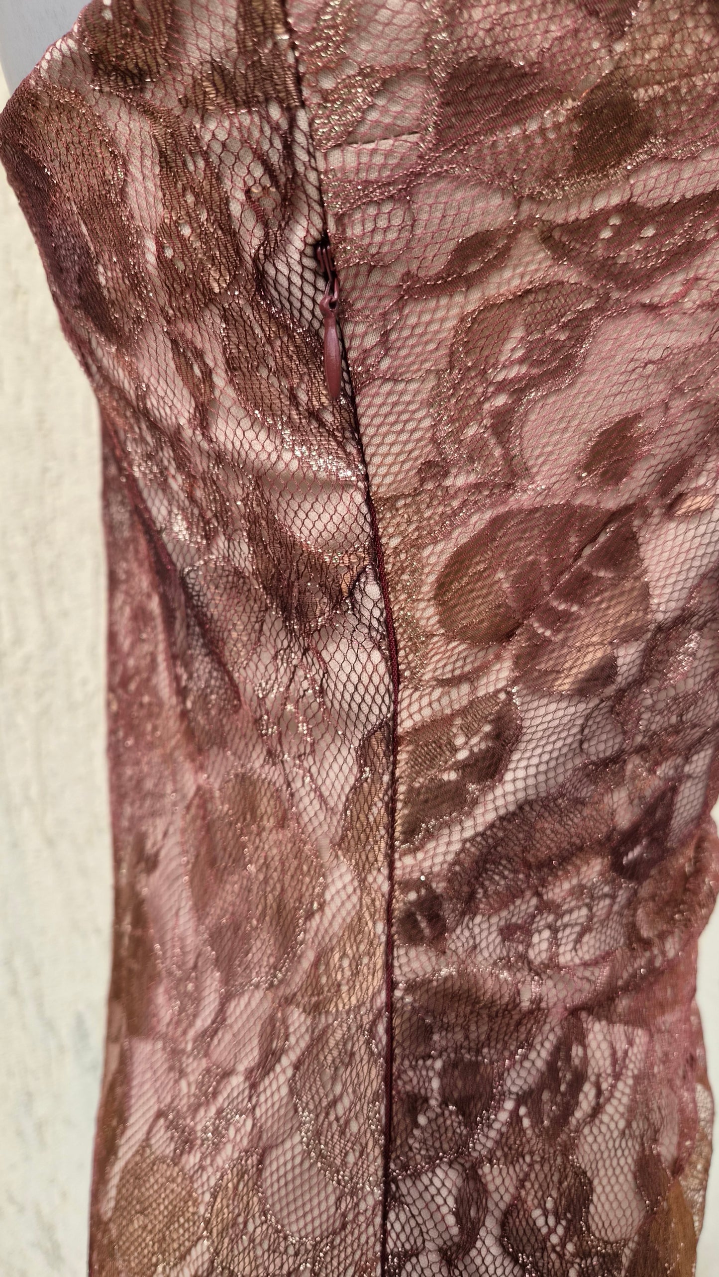 Robe bustier en dentelle marron