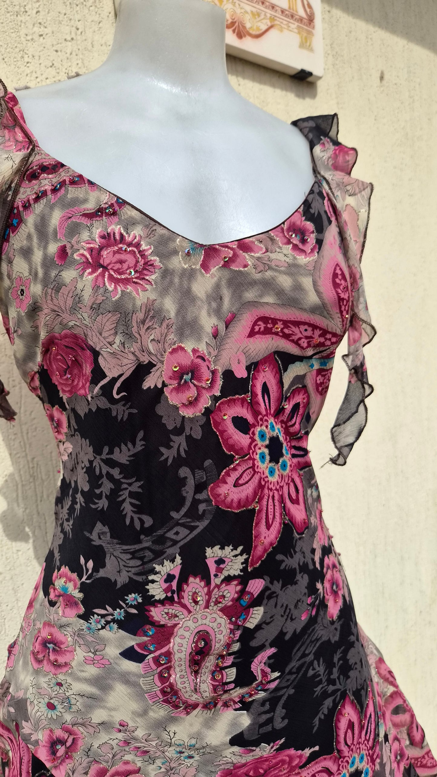 Robe en soie motif floral