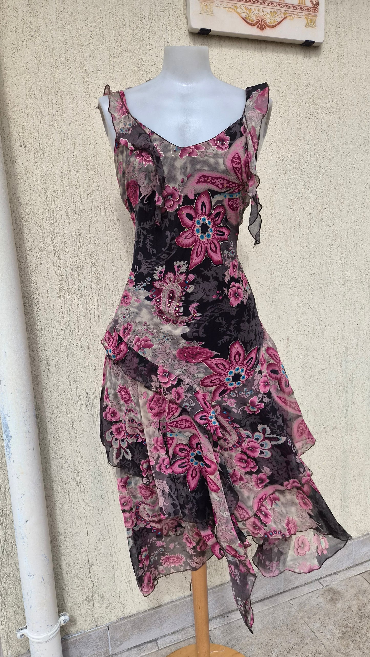 Robe en soie motif floral
