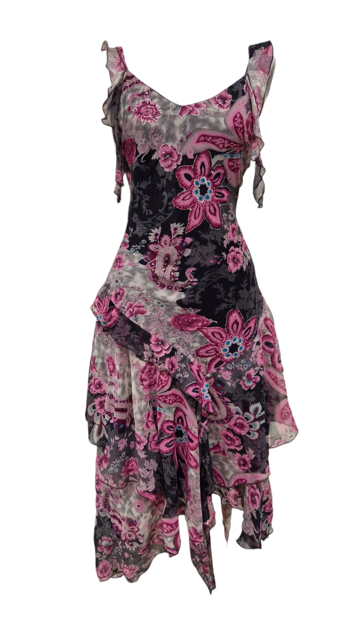 Robe en soie motif floral