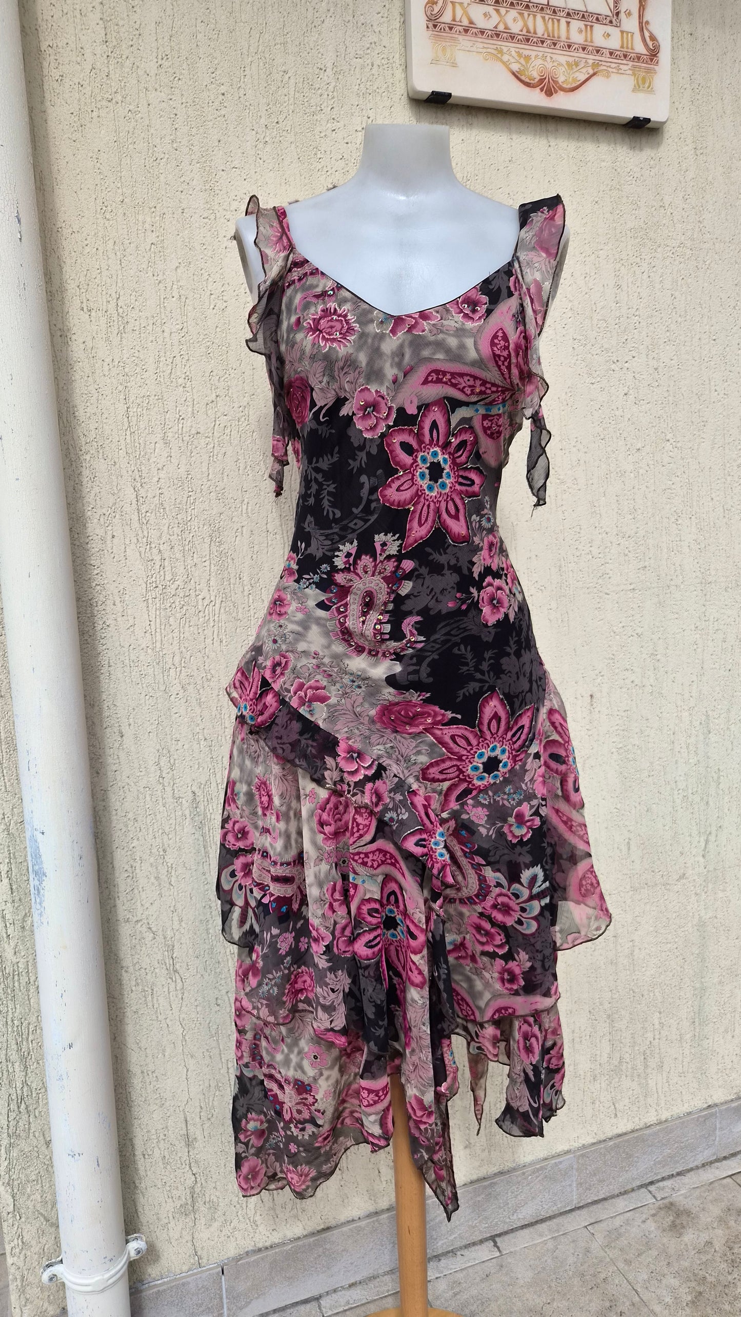 Robe en soie motif floral