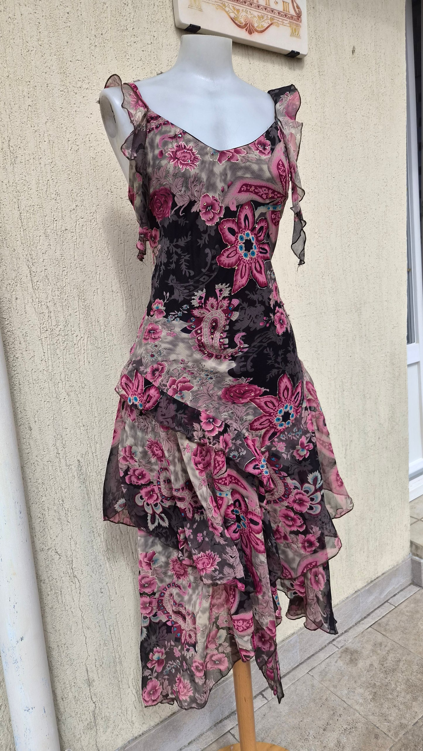 Robe en soie motif floral
