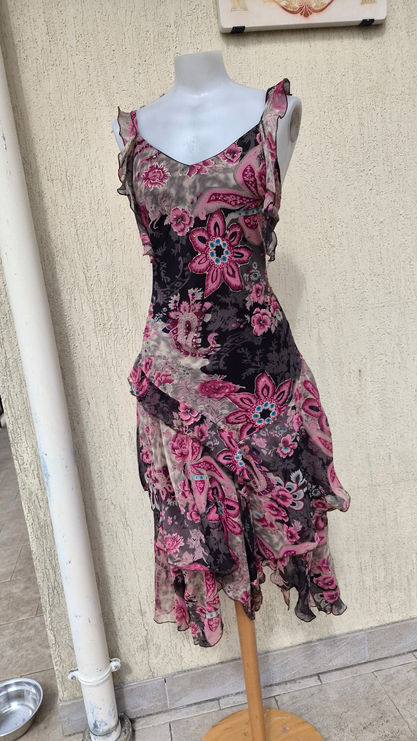 Robe en soie motif floral