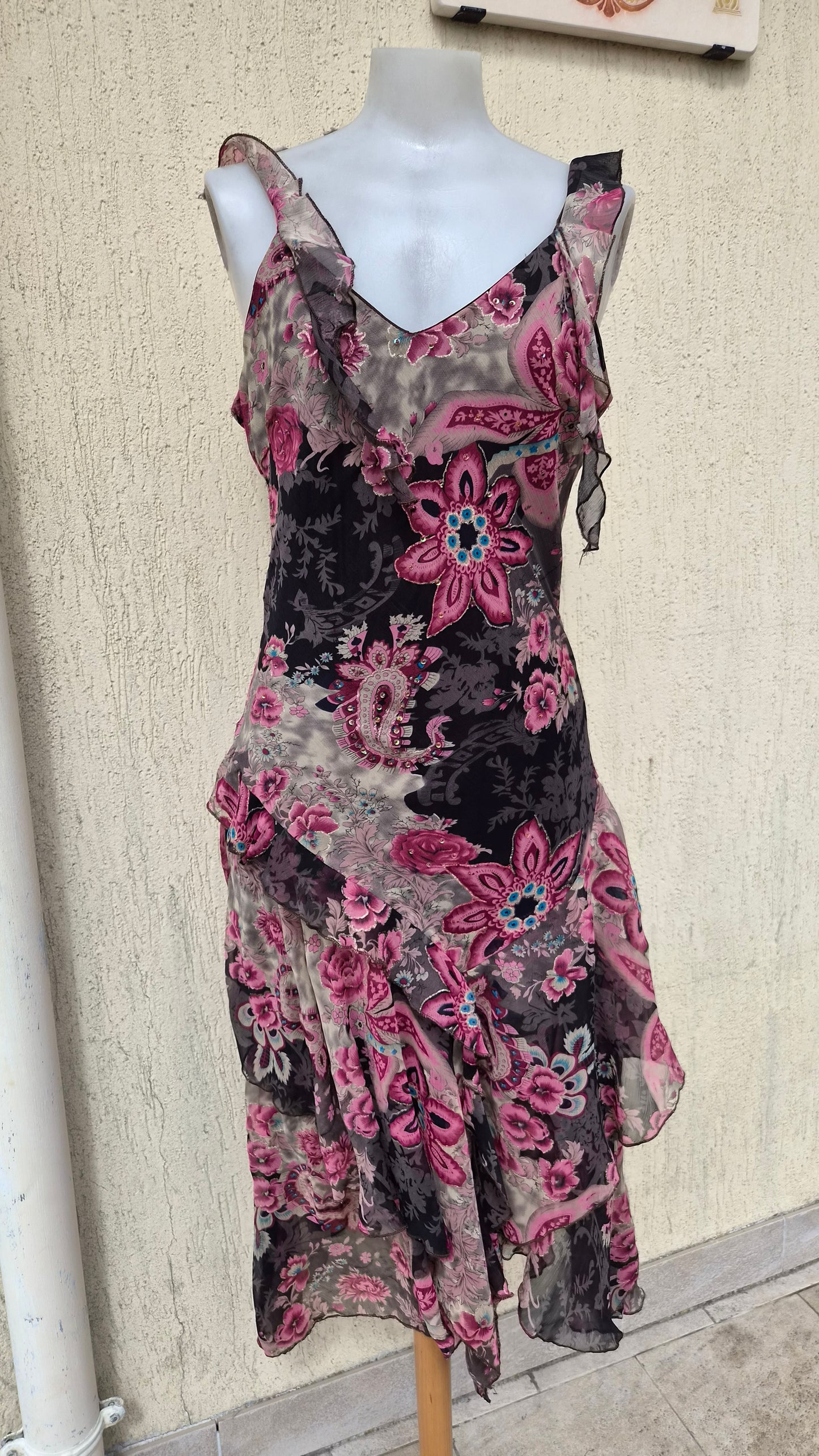 Robe en soie motif floral