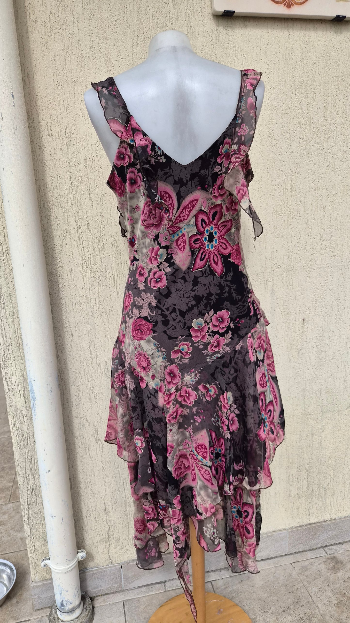 Robe en soie motif floral