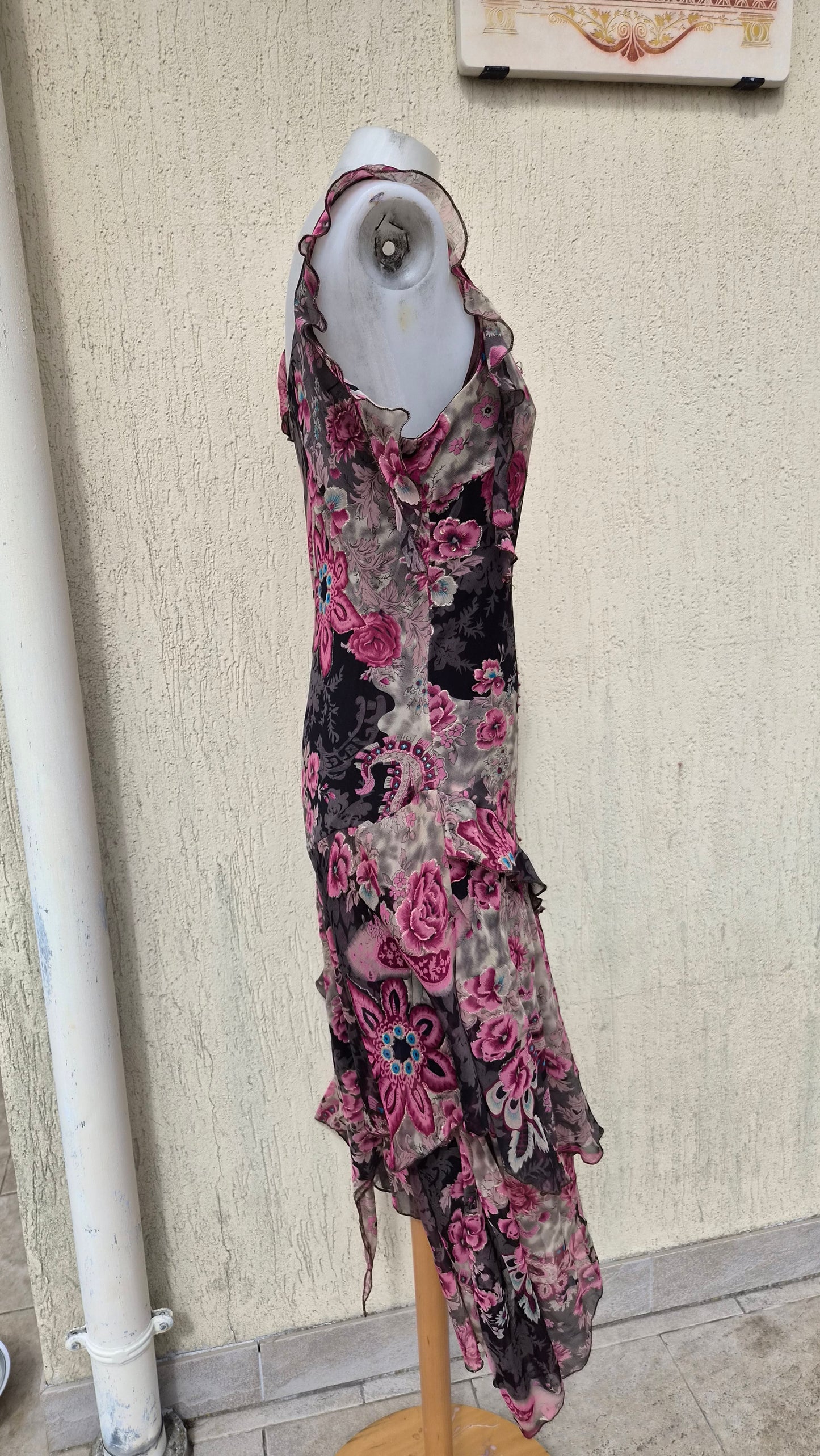 Robe en soie motif floral