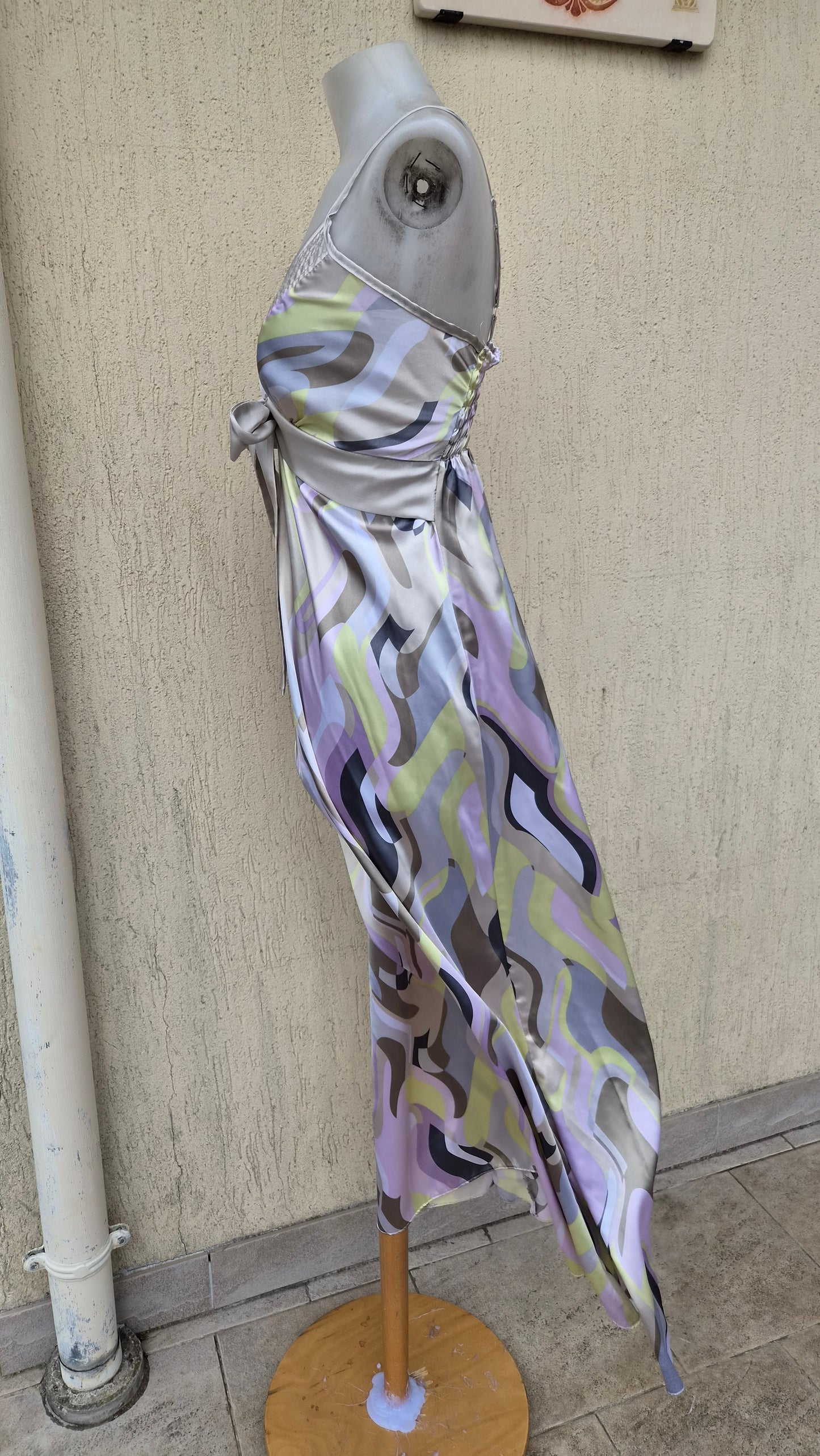 Flowing satin dress