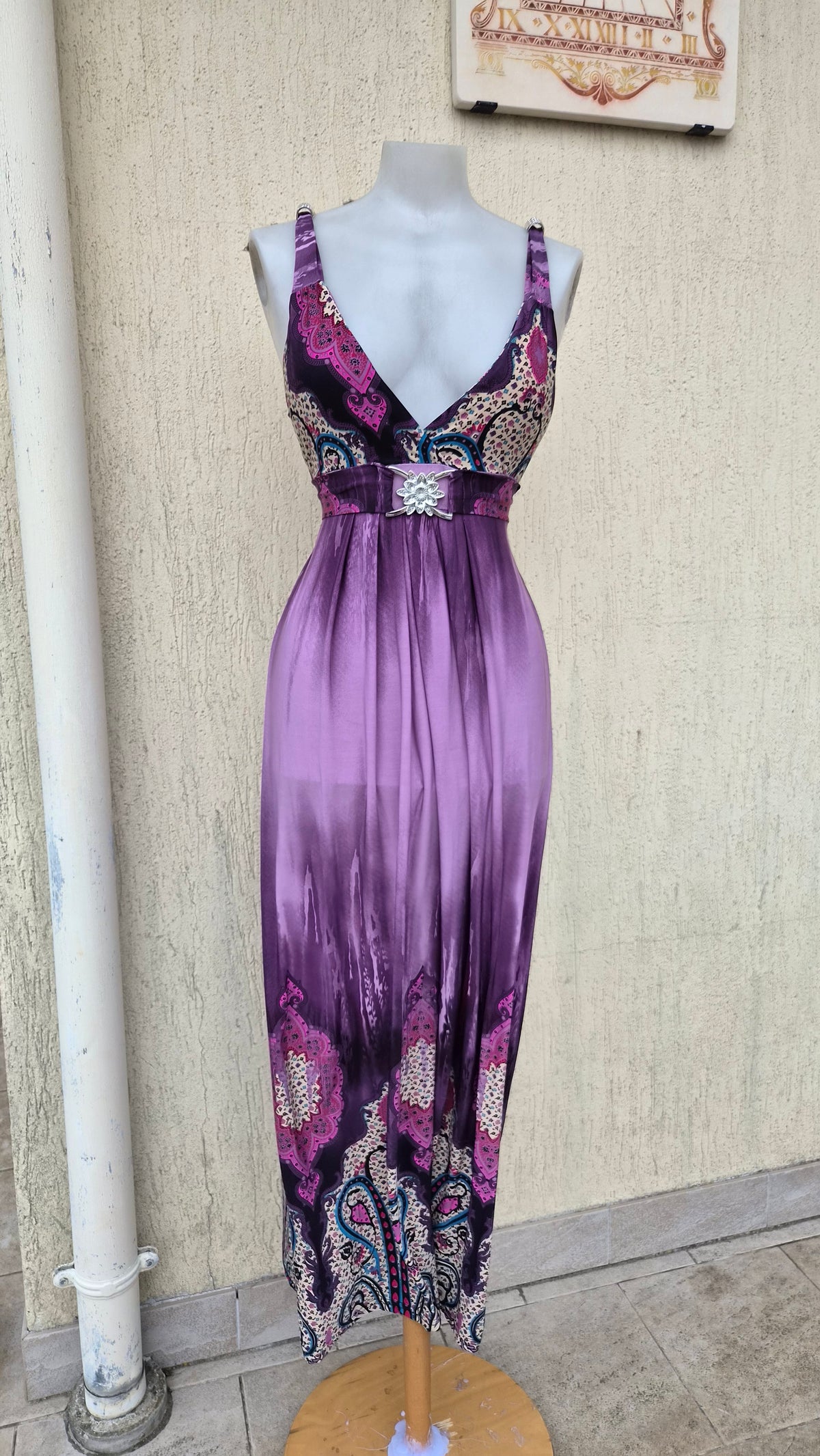 Maxi robe fluide violette
