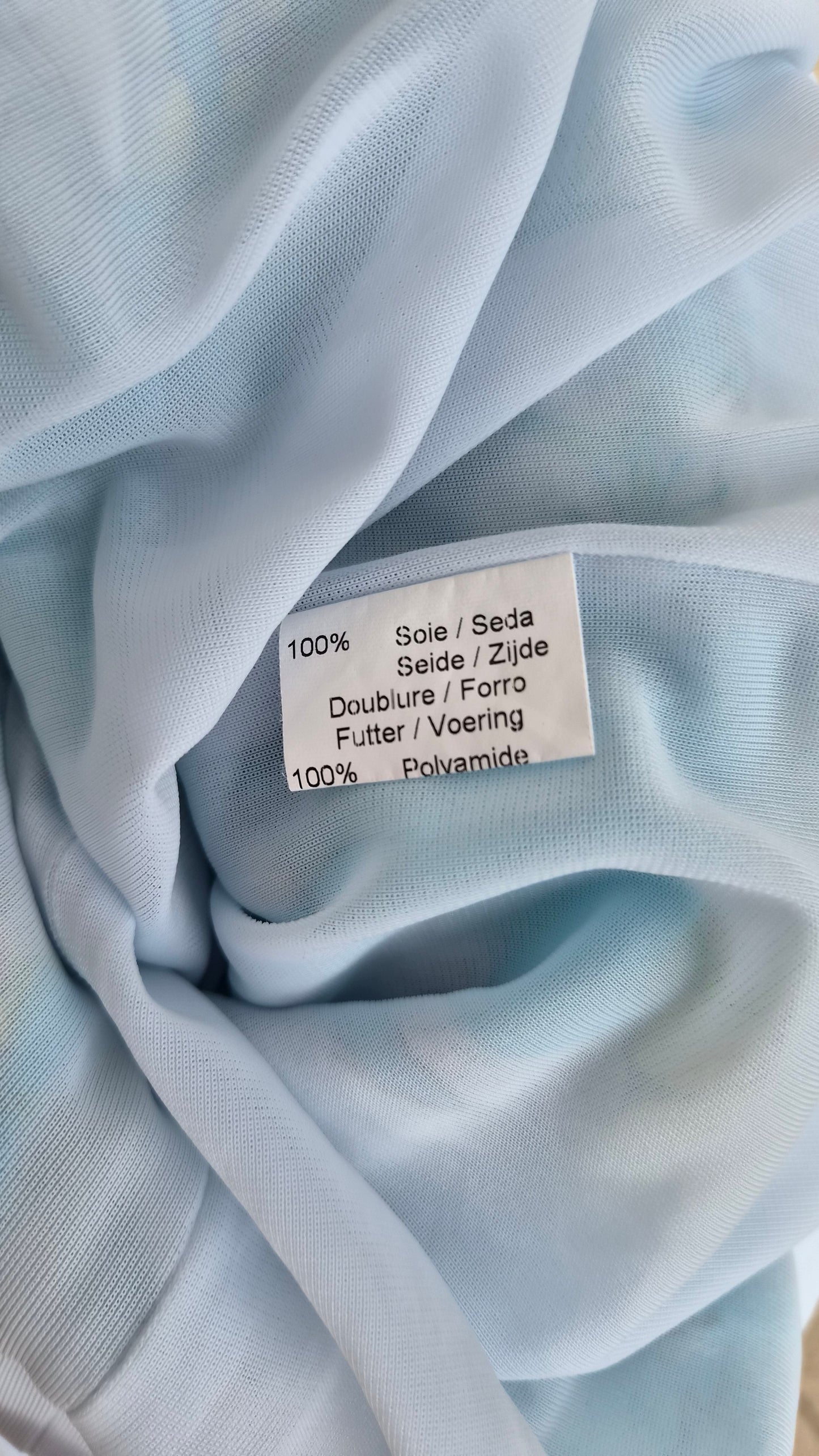 Blue floral silk dress