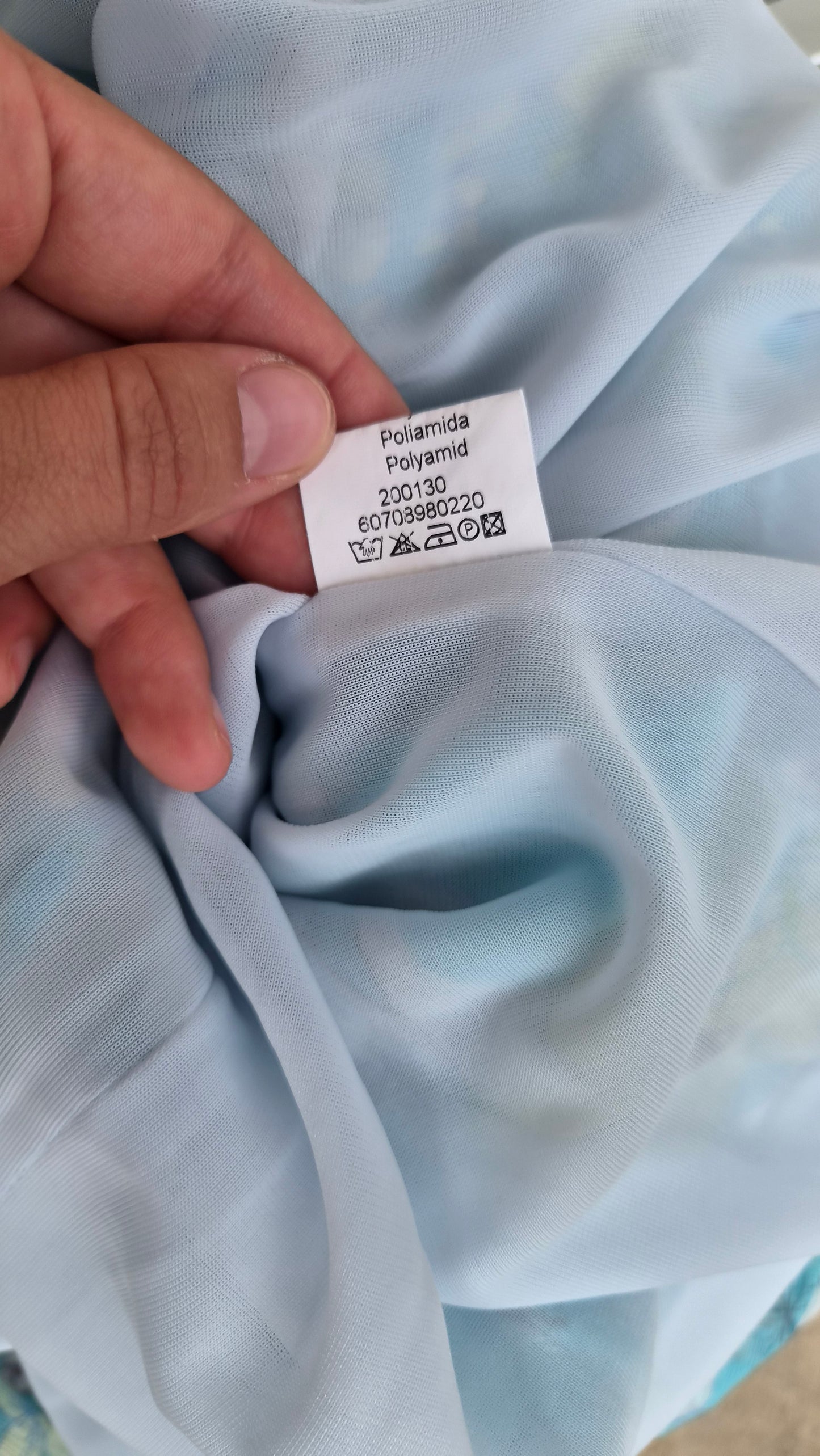 Blue floral silk dress