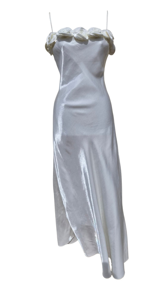Robe satinée blanche