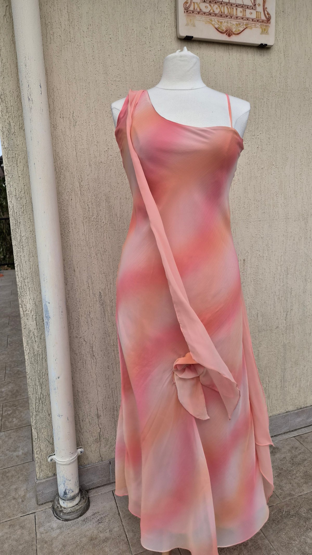 Pink-toned voile dress