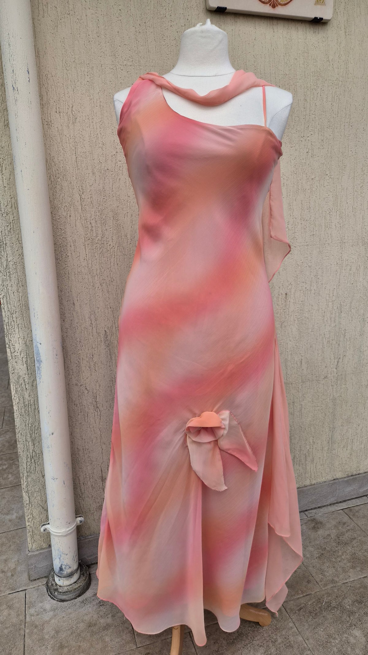 Pink-toned voile dress