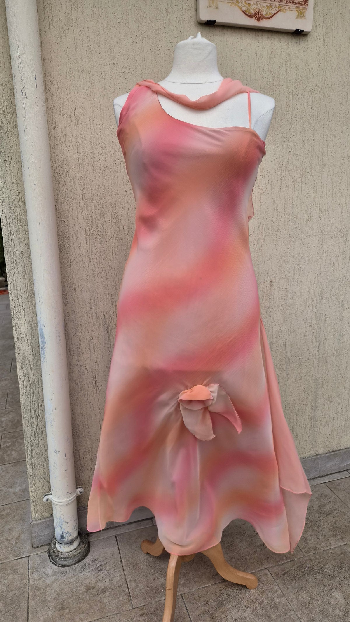 Pink-toned voile dress
