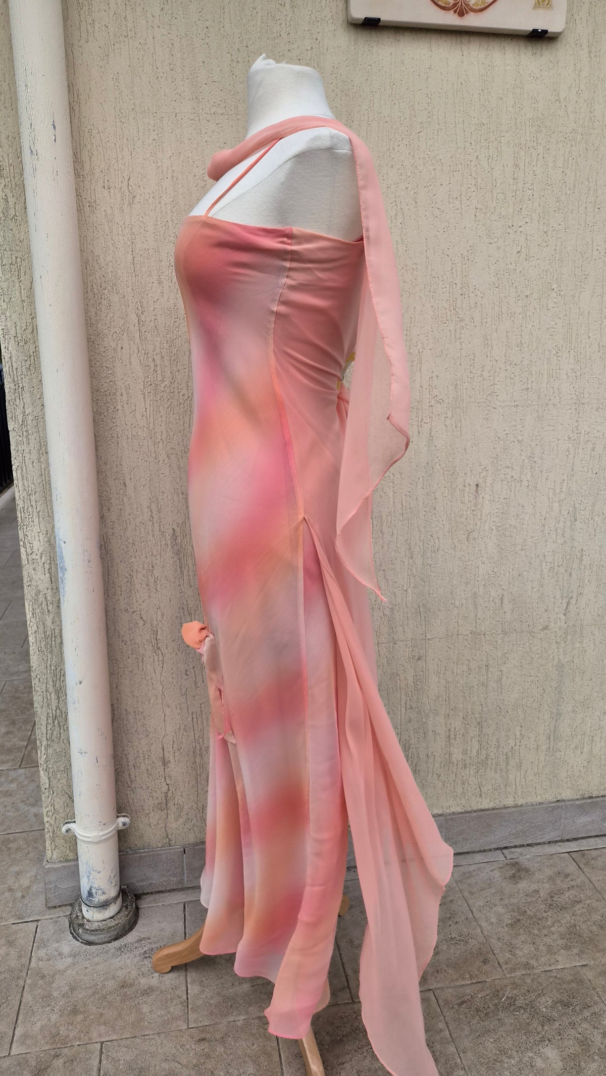 Pink-toned voile dress