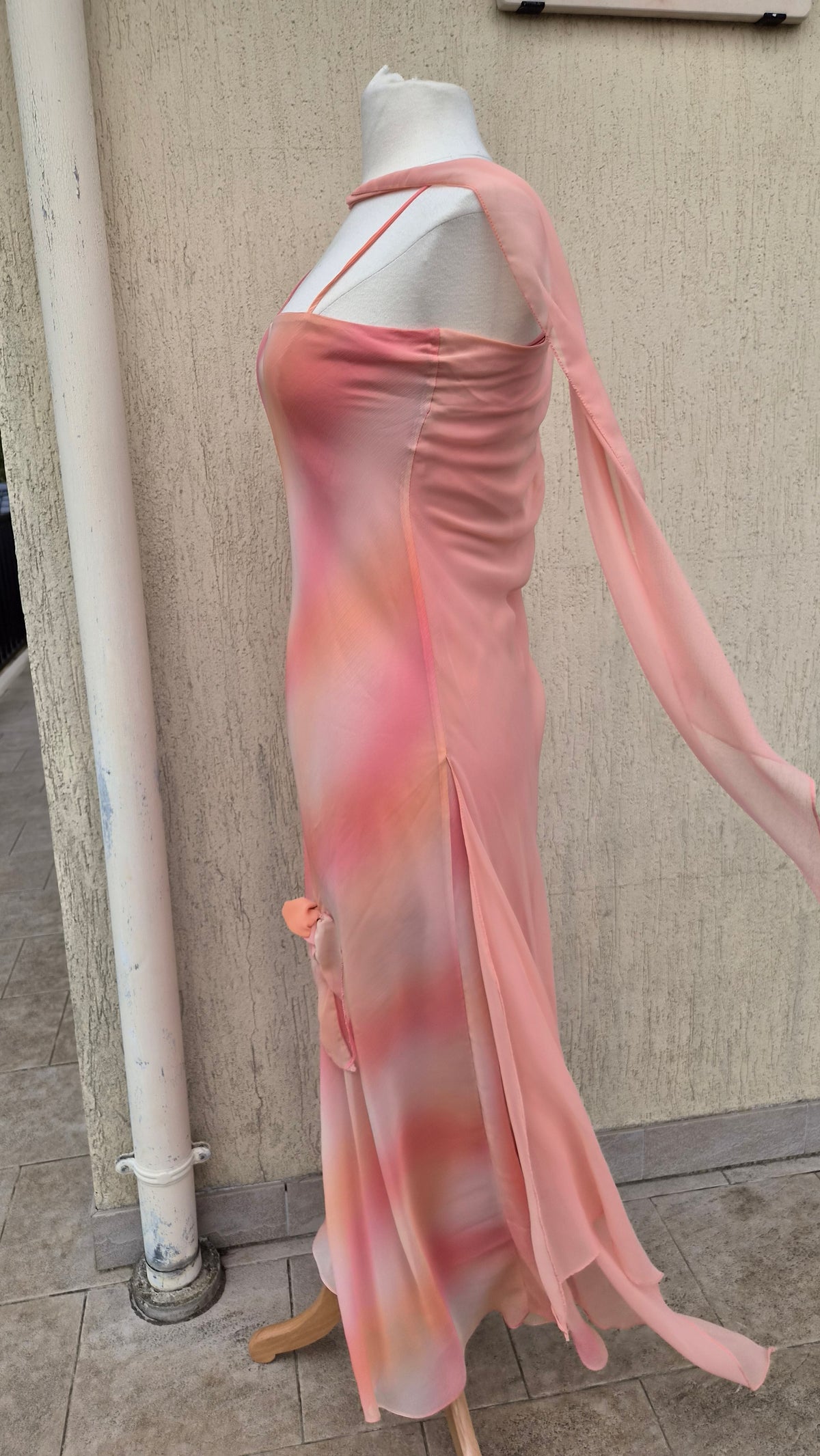 Pink-toned voile dress