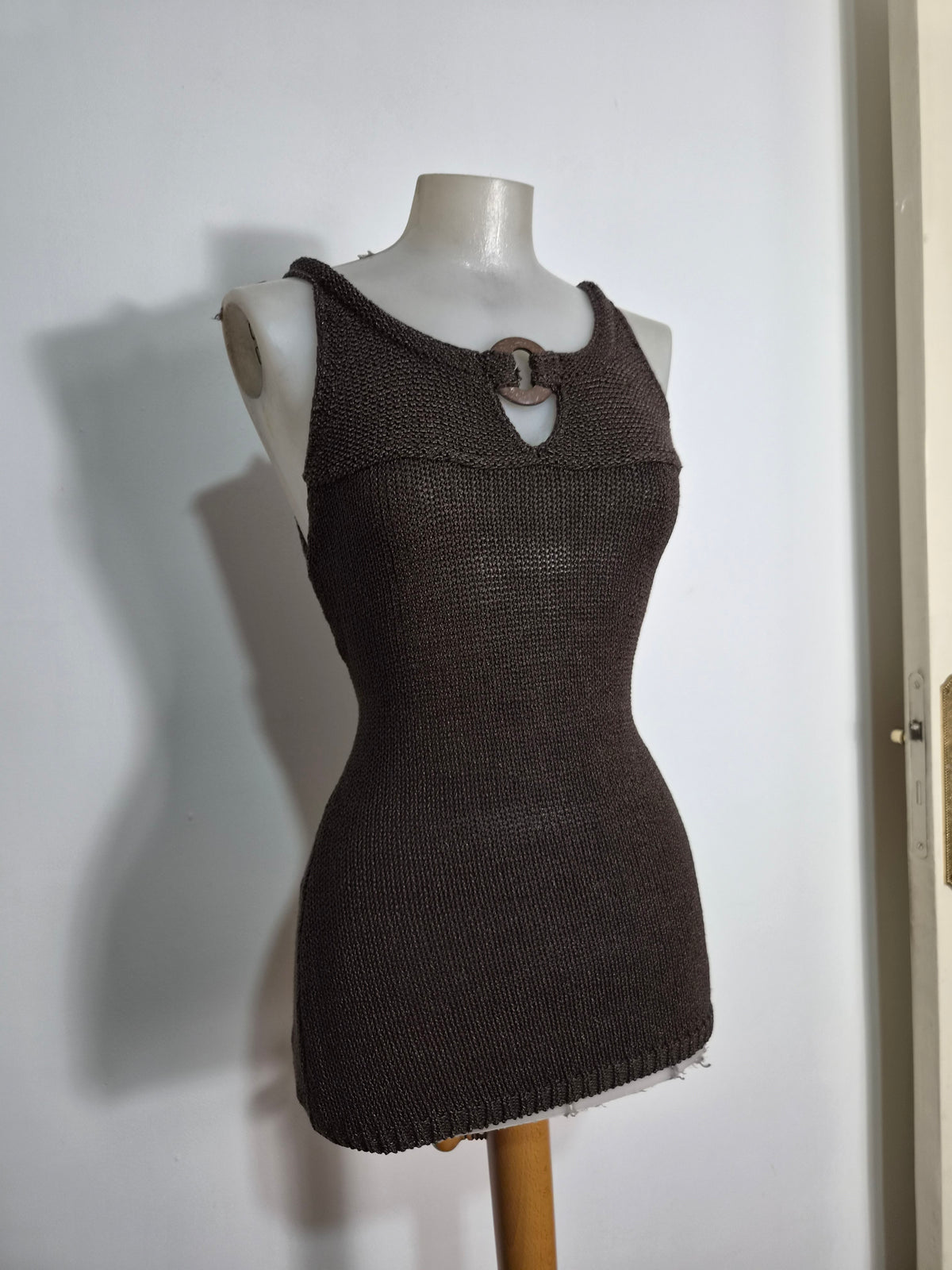 Haut en crochet marron