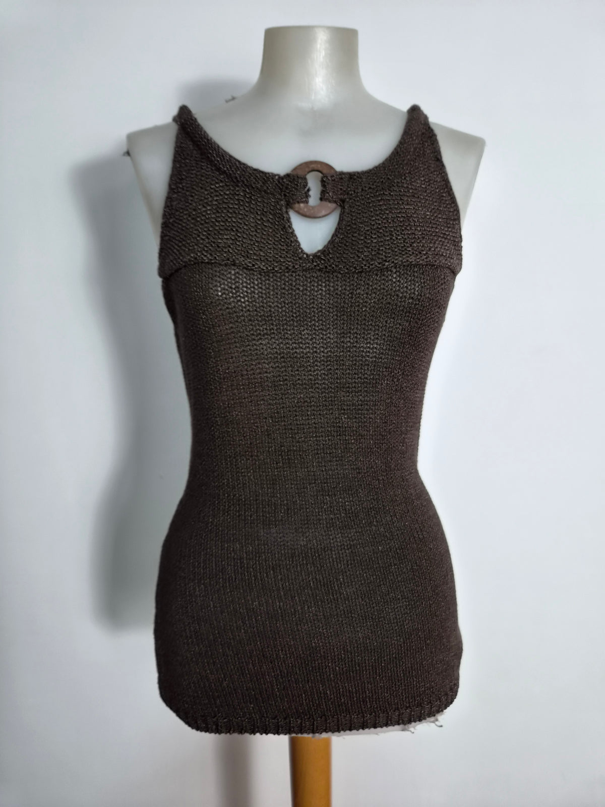 Haut en crochet marron