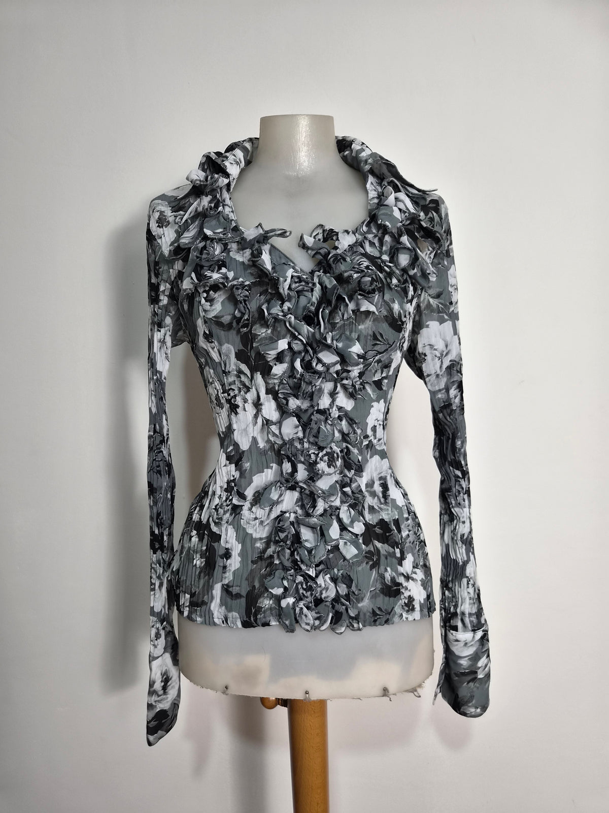 Grey toned voile blouse