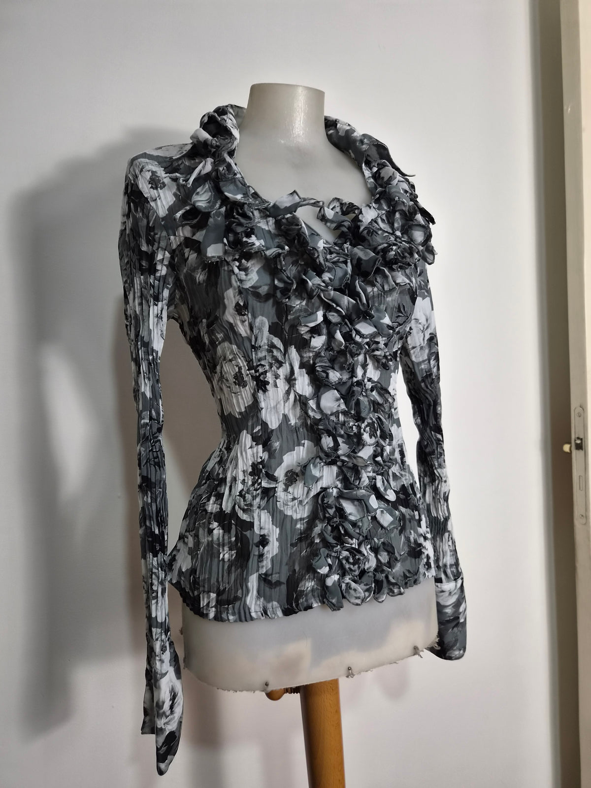 Grey toned voile blouse