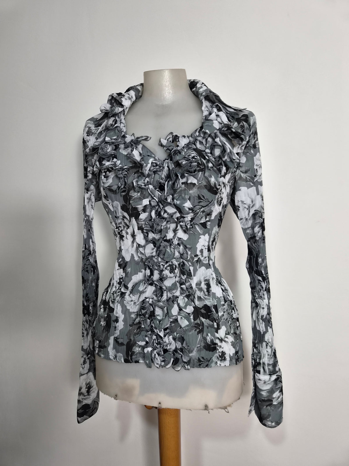 Grey toned voile blouse