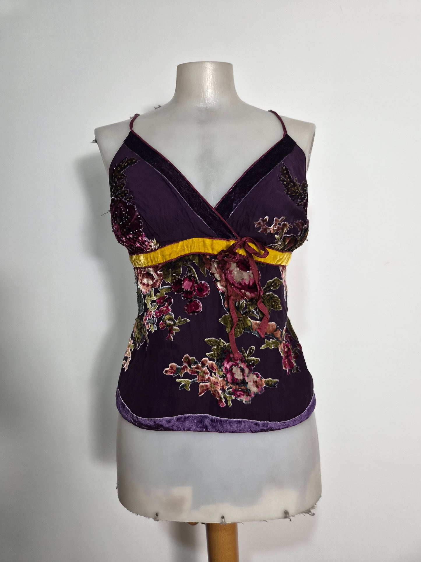 Haut René Derhy en soie violette
