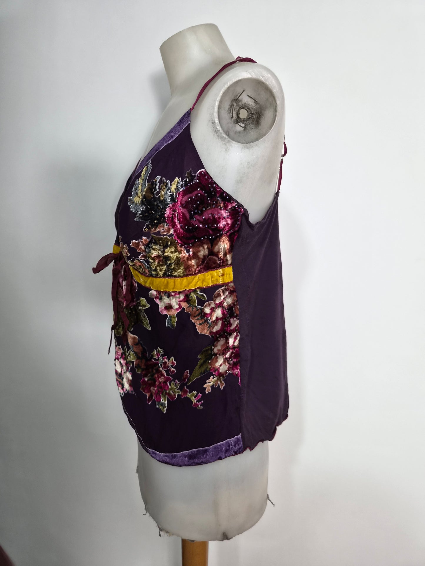 Haut René Derhy en soie violette