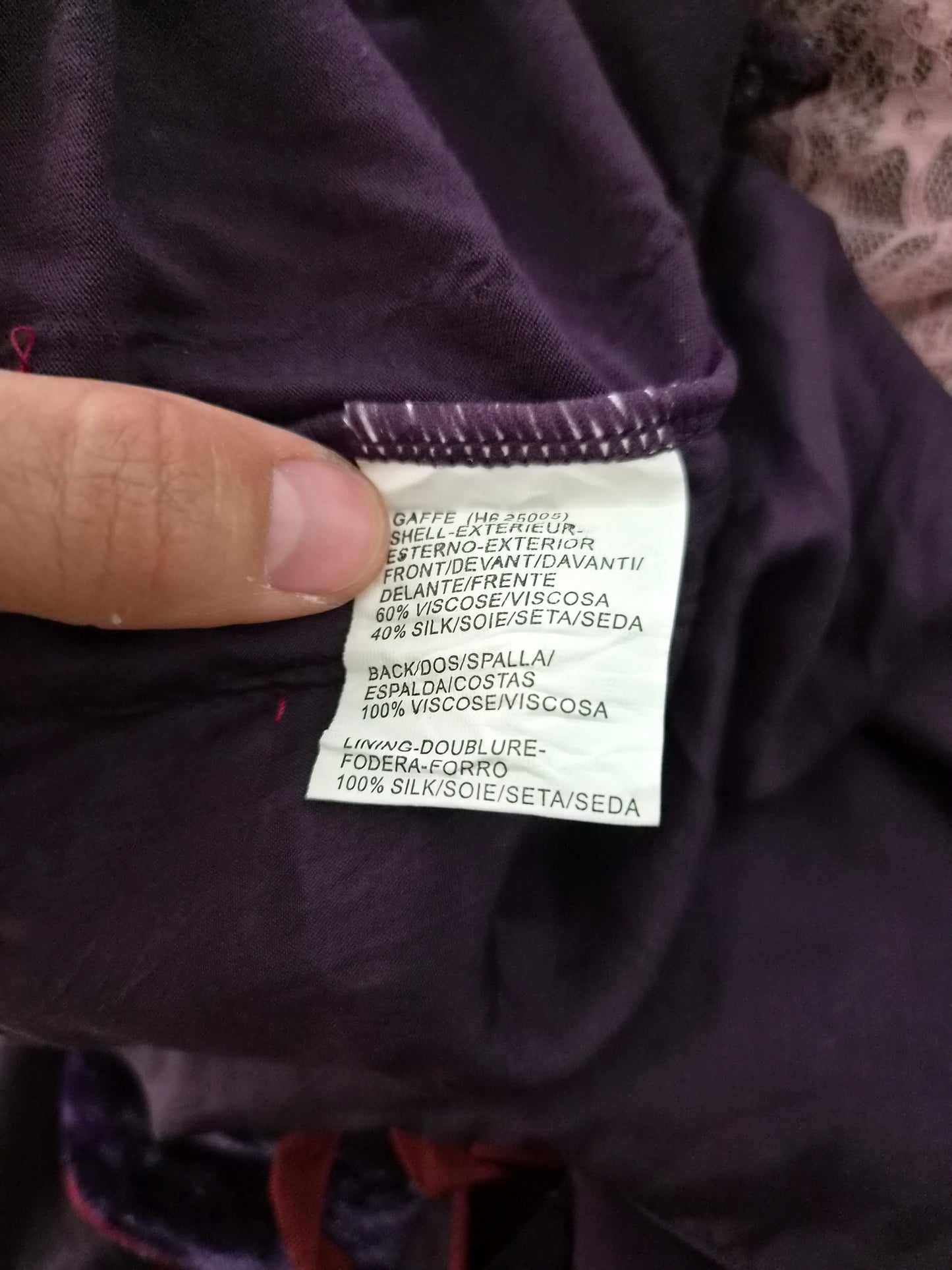 Haut René Derhy en soie violette