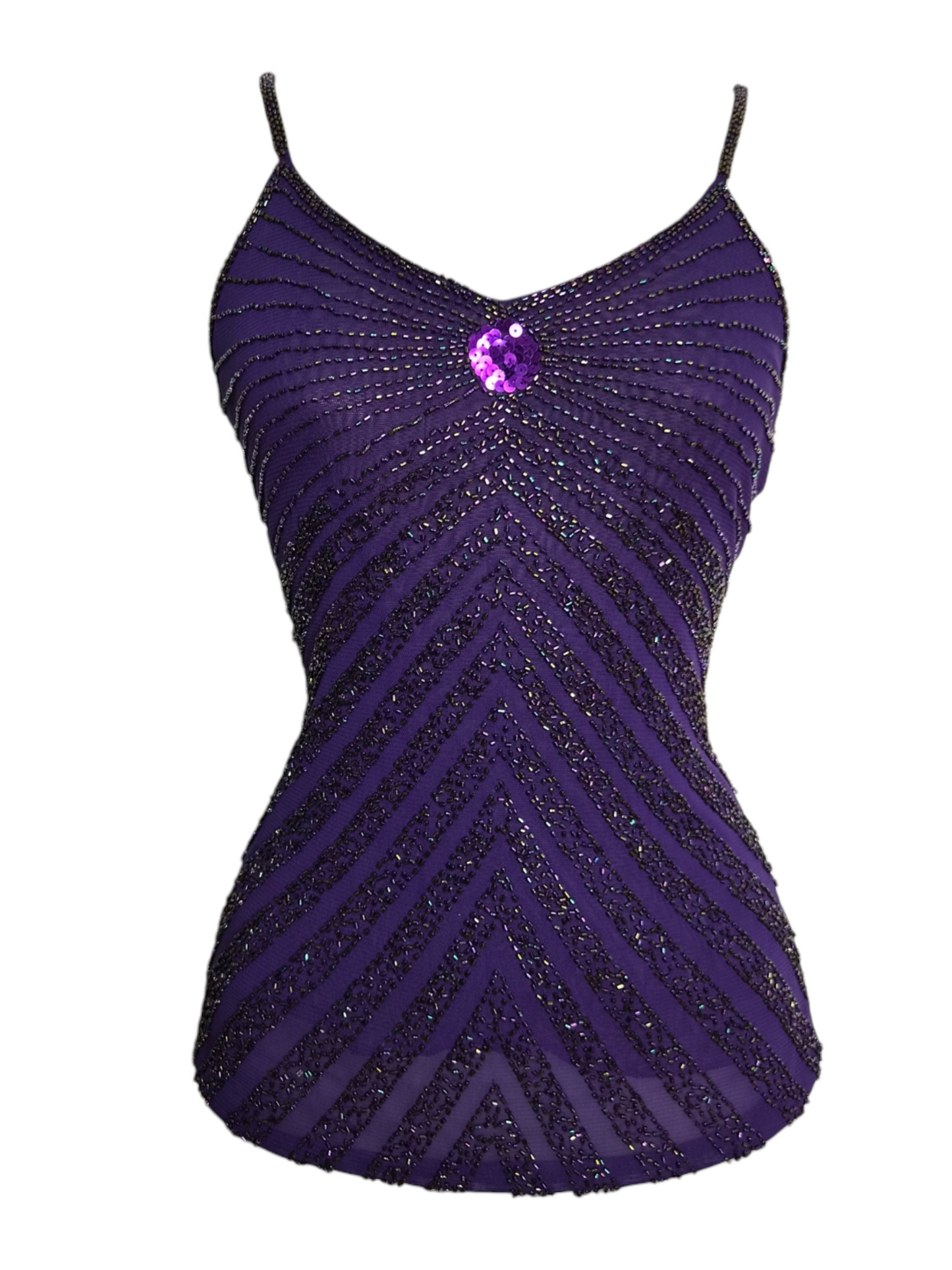 Haut violet brodé de perles