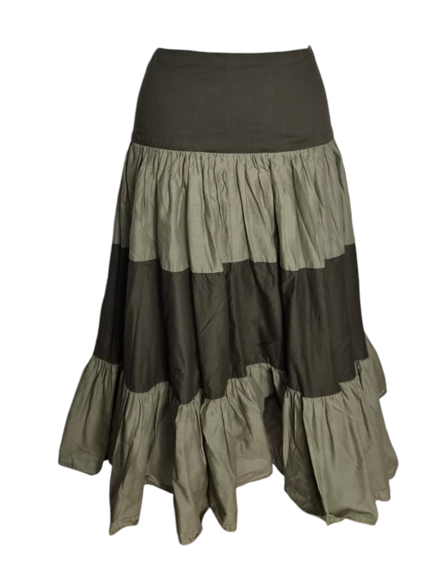 Khaki ruffle skirt
