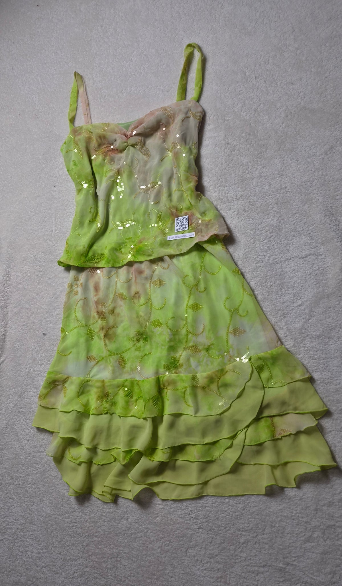 Green sequin detail set