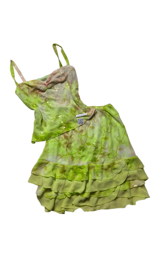 Ensemble vert détails sequins