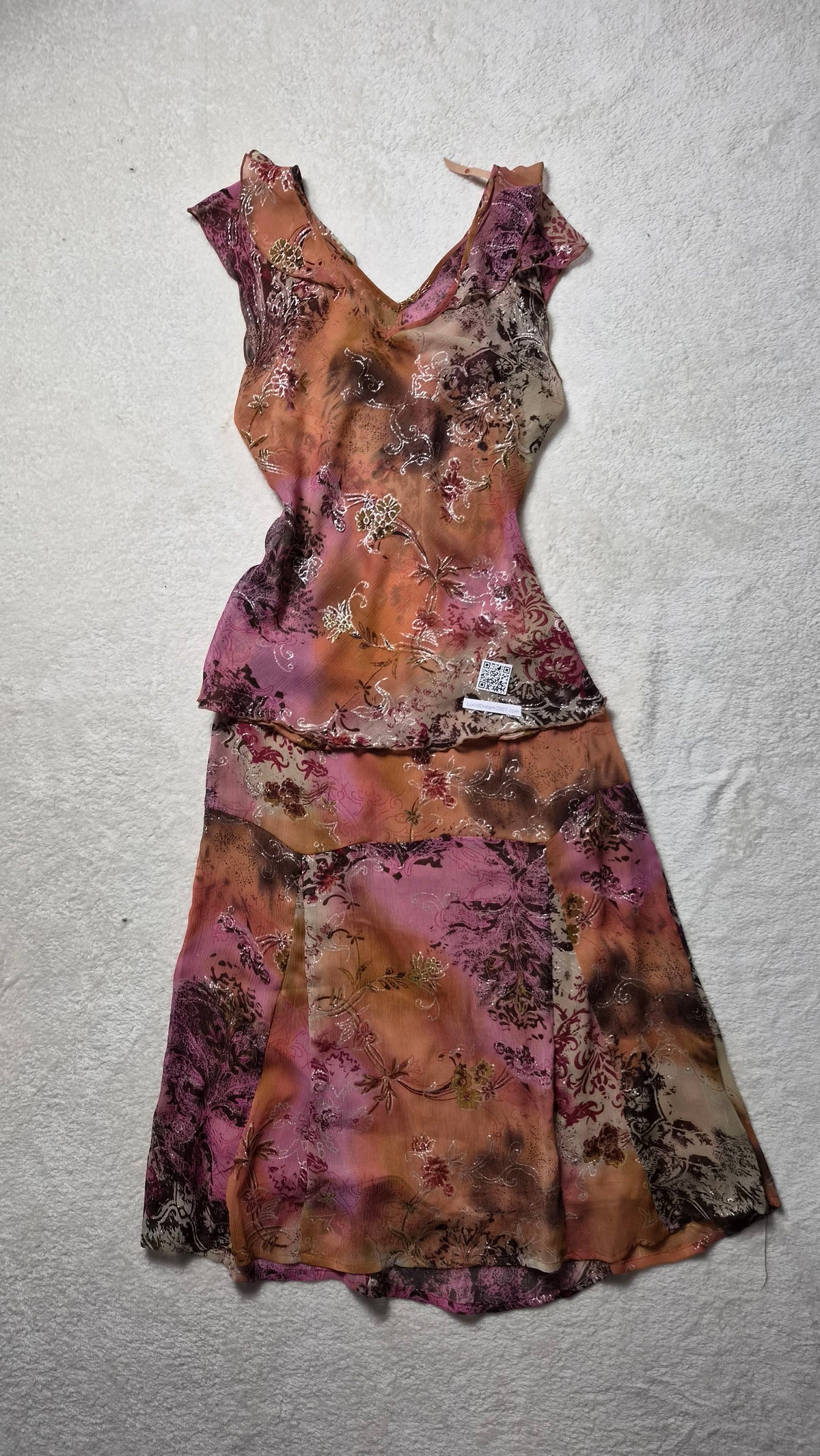 Pink and orange voile set