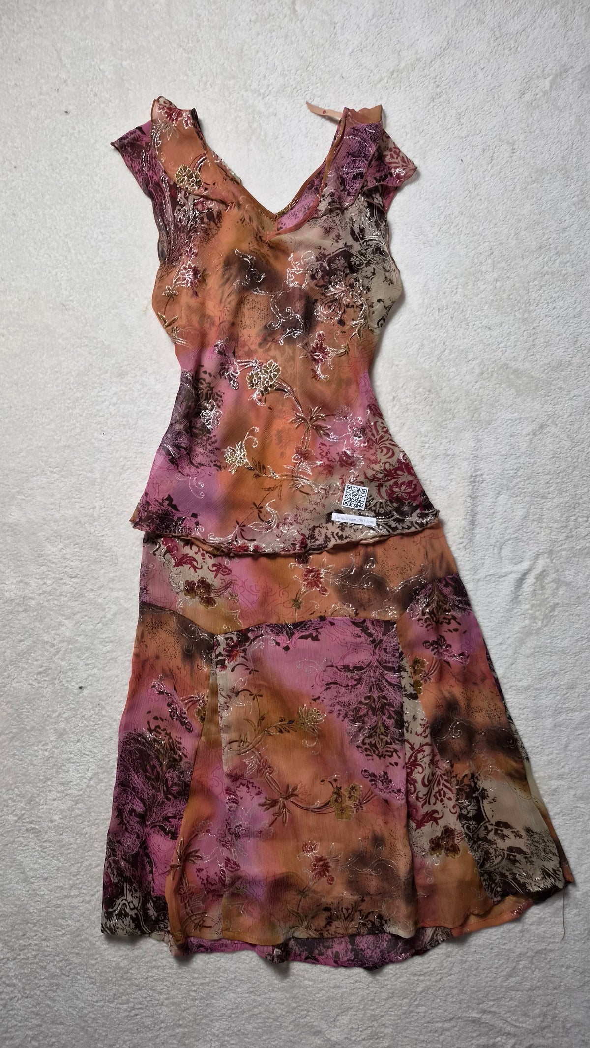 Pink and orange voile set