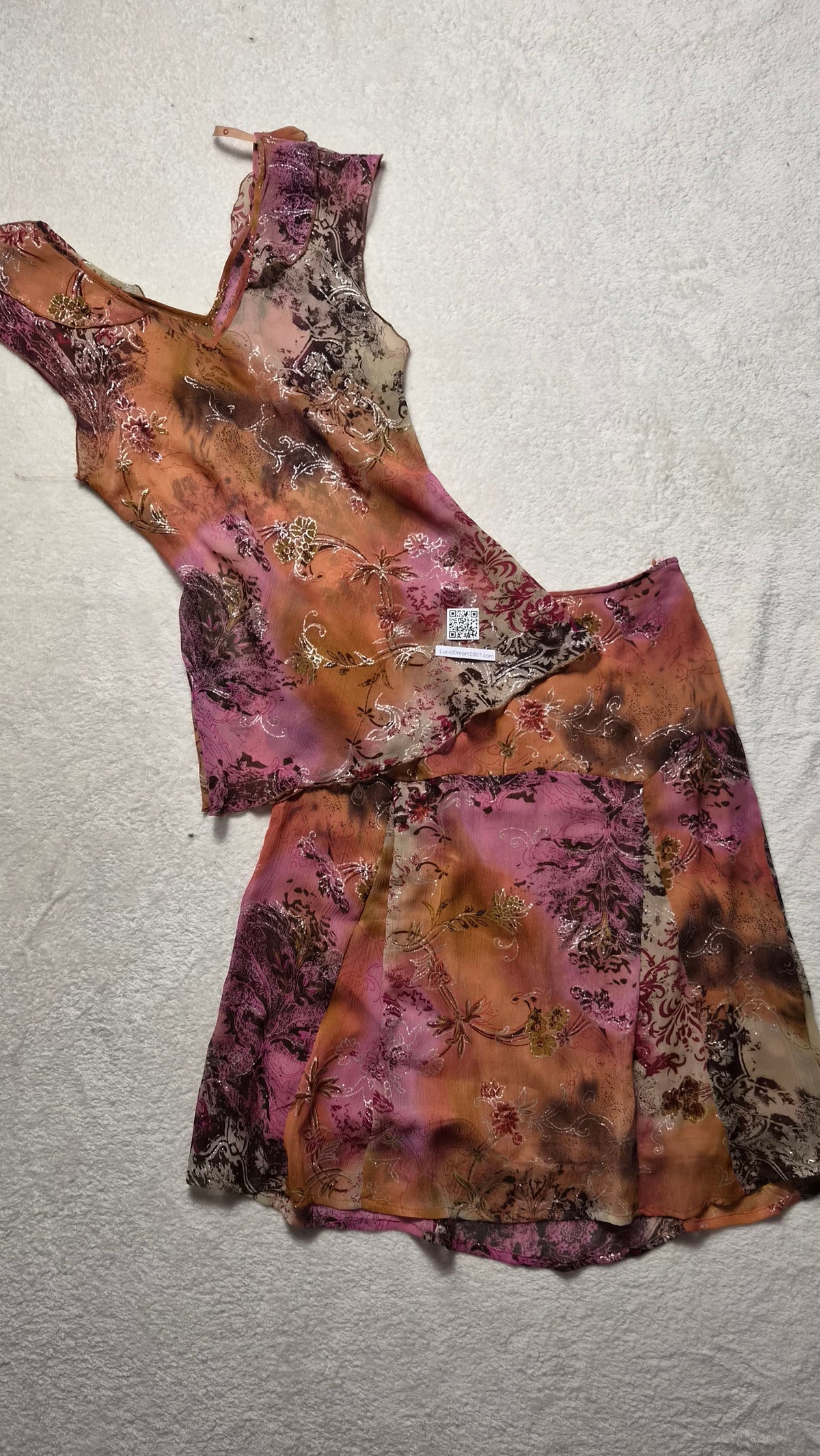 Pink and orange voile set
