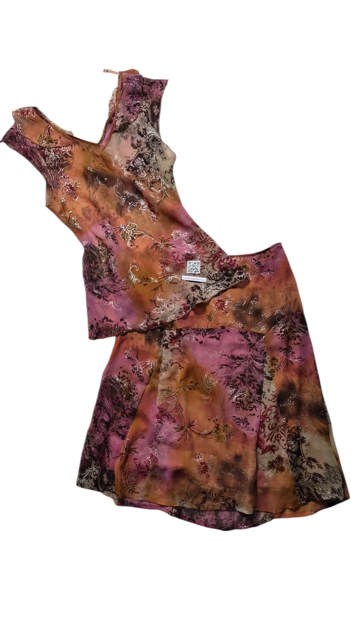 Pink and orange voile set