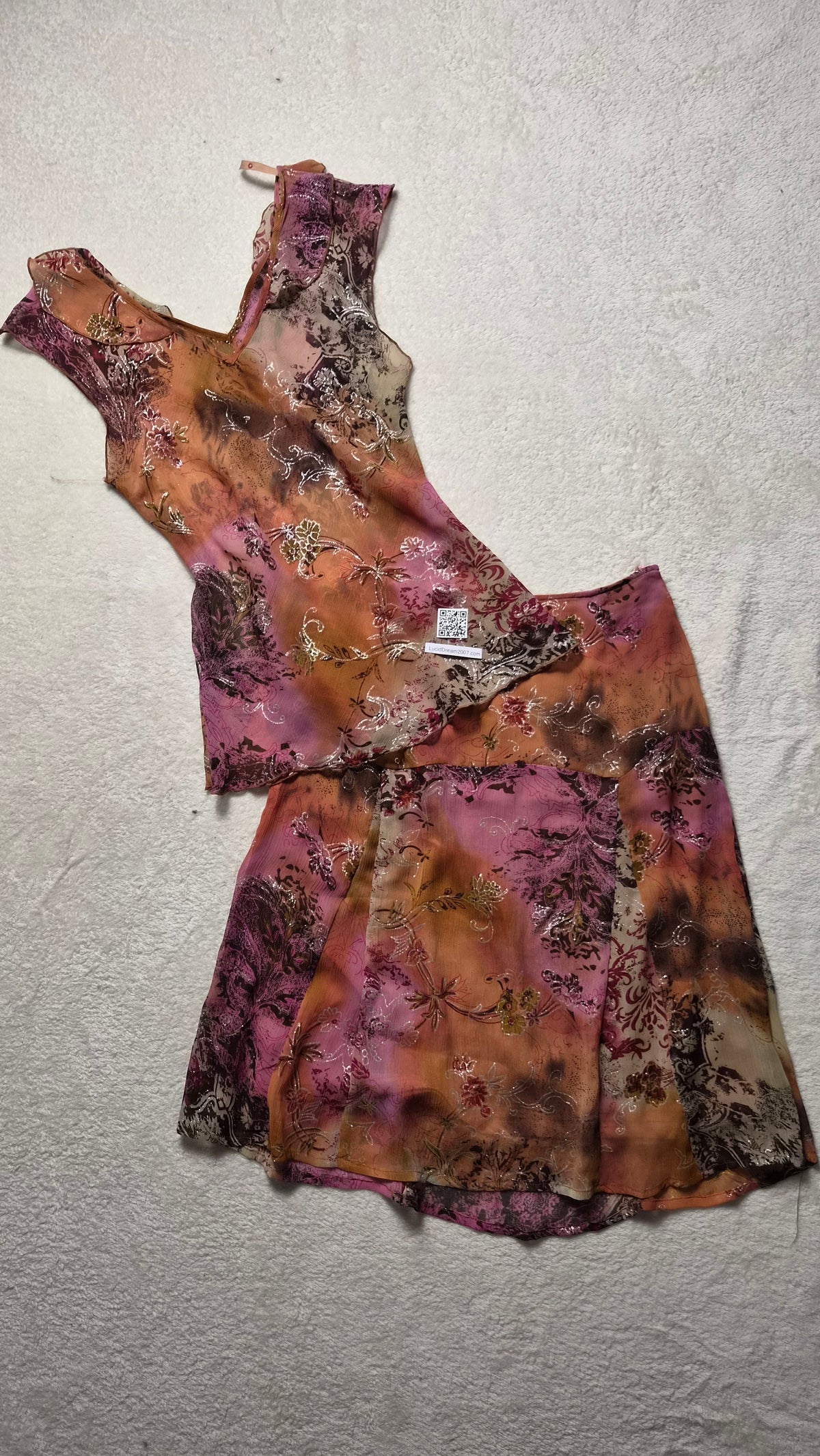 Pink and orange voile set