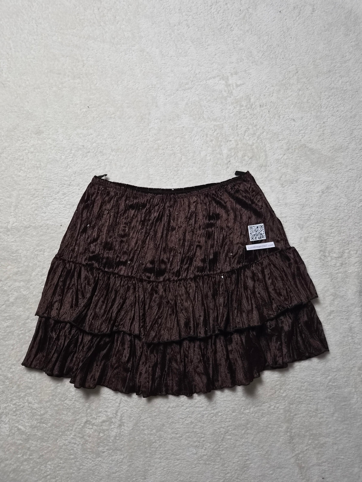 Mini jupe en velours marron