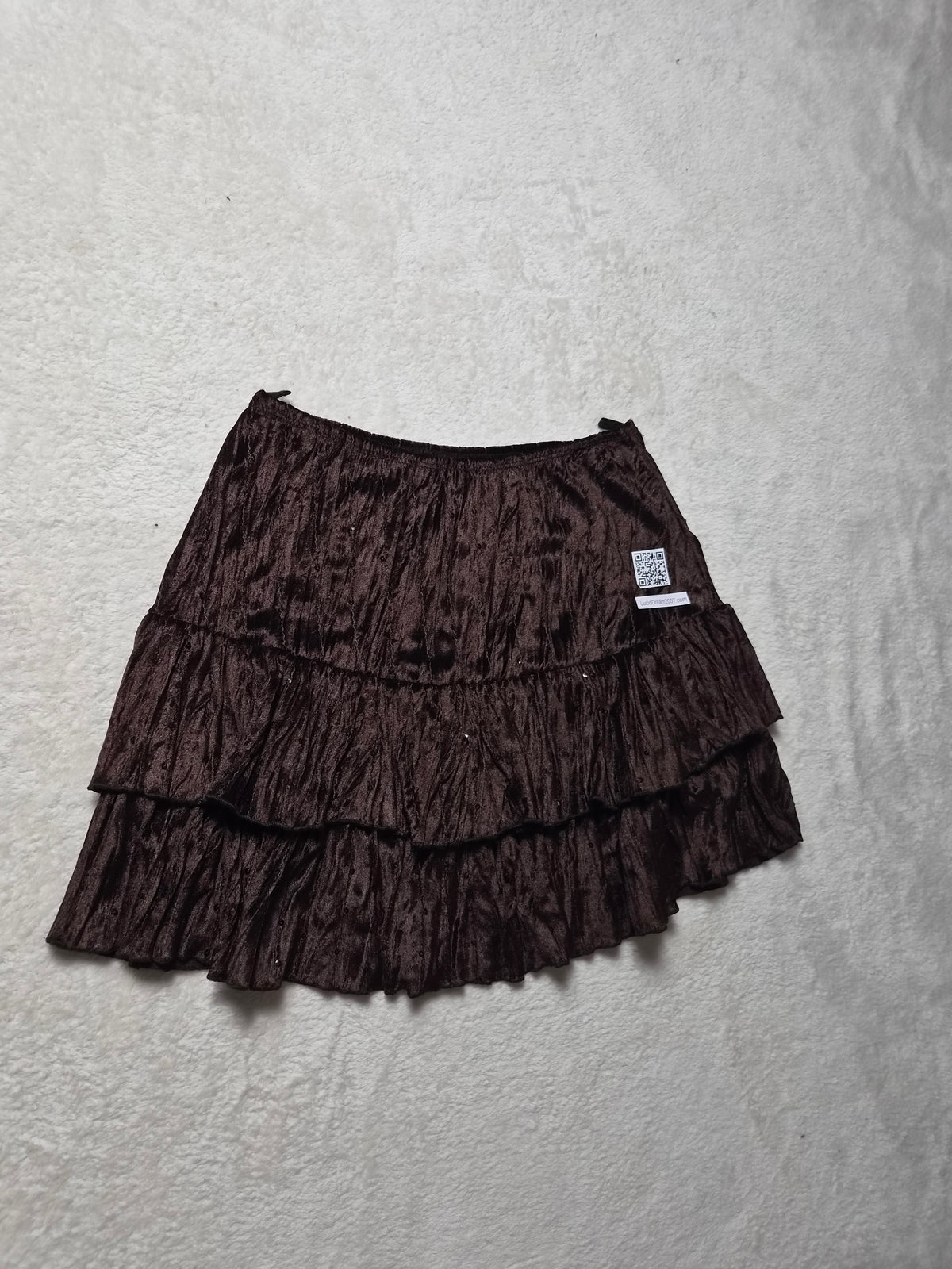 Mini jupe en velours marron