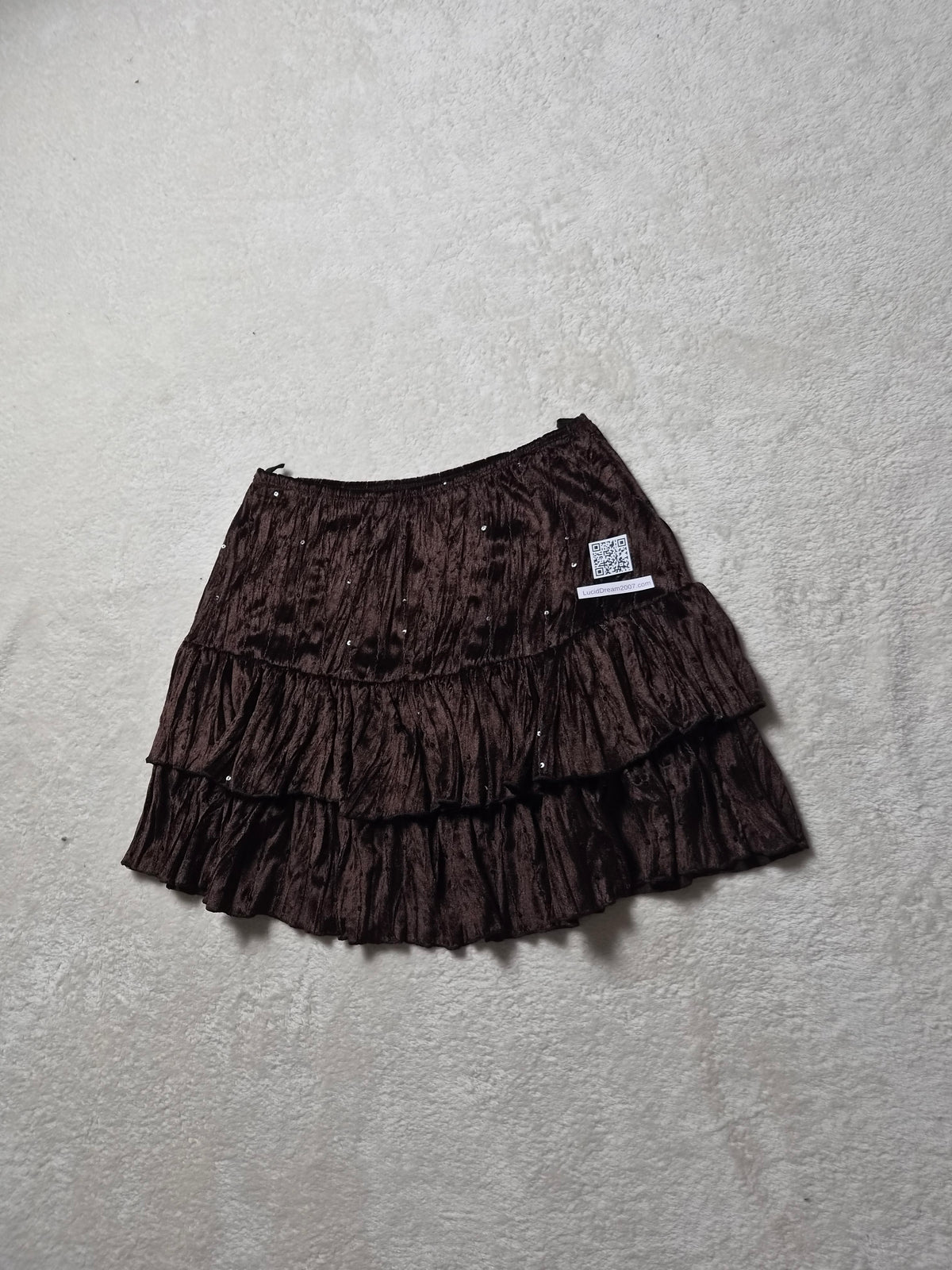 Mini jupe en velours marron