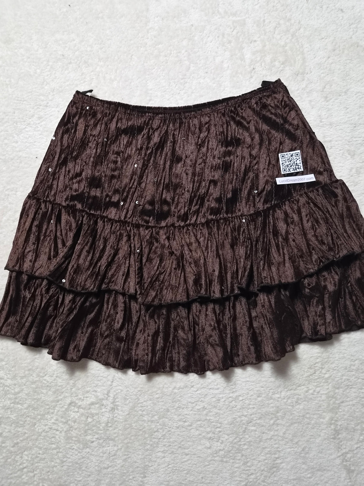 Mini jupe en velours marron