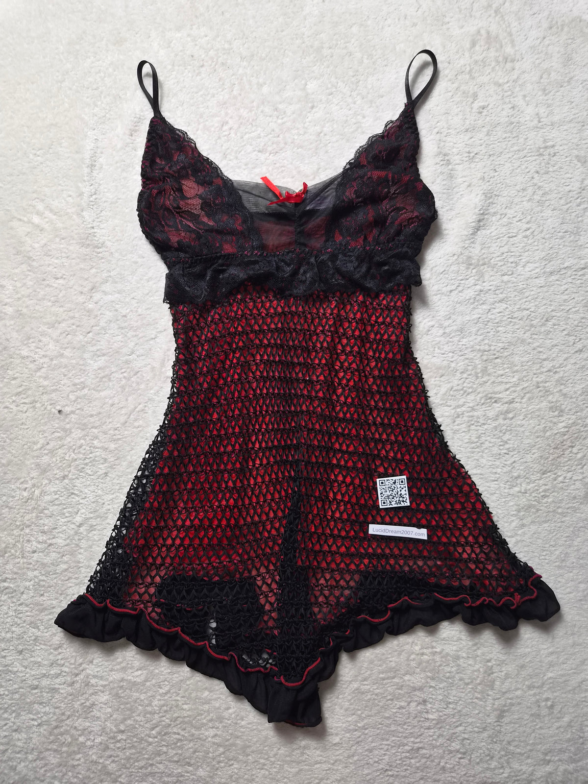Red and black chemise top