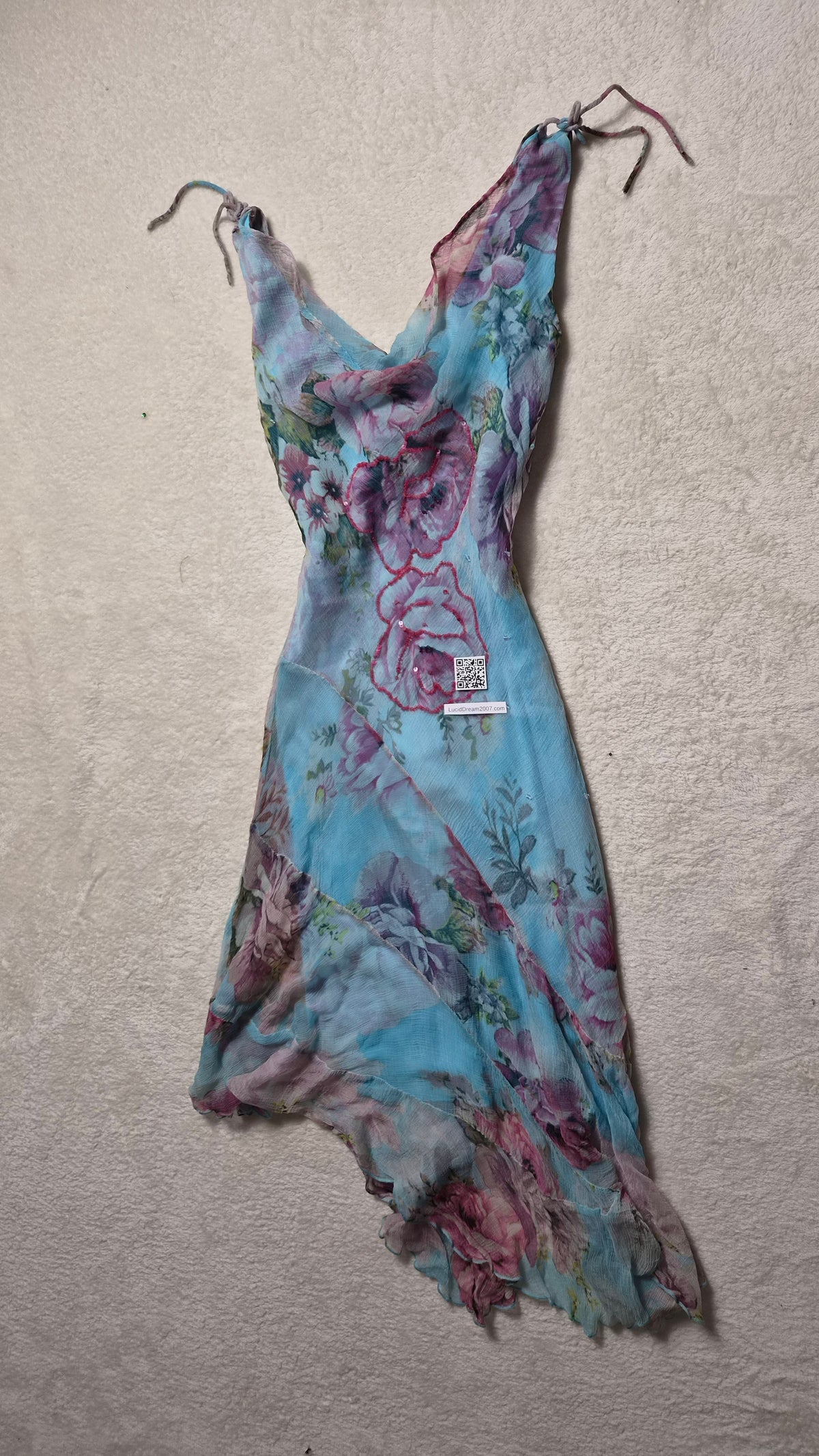 Robe florale bleue René Derhy