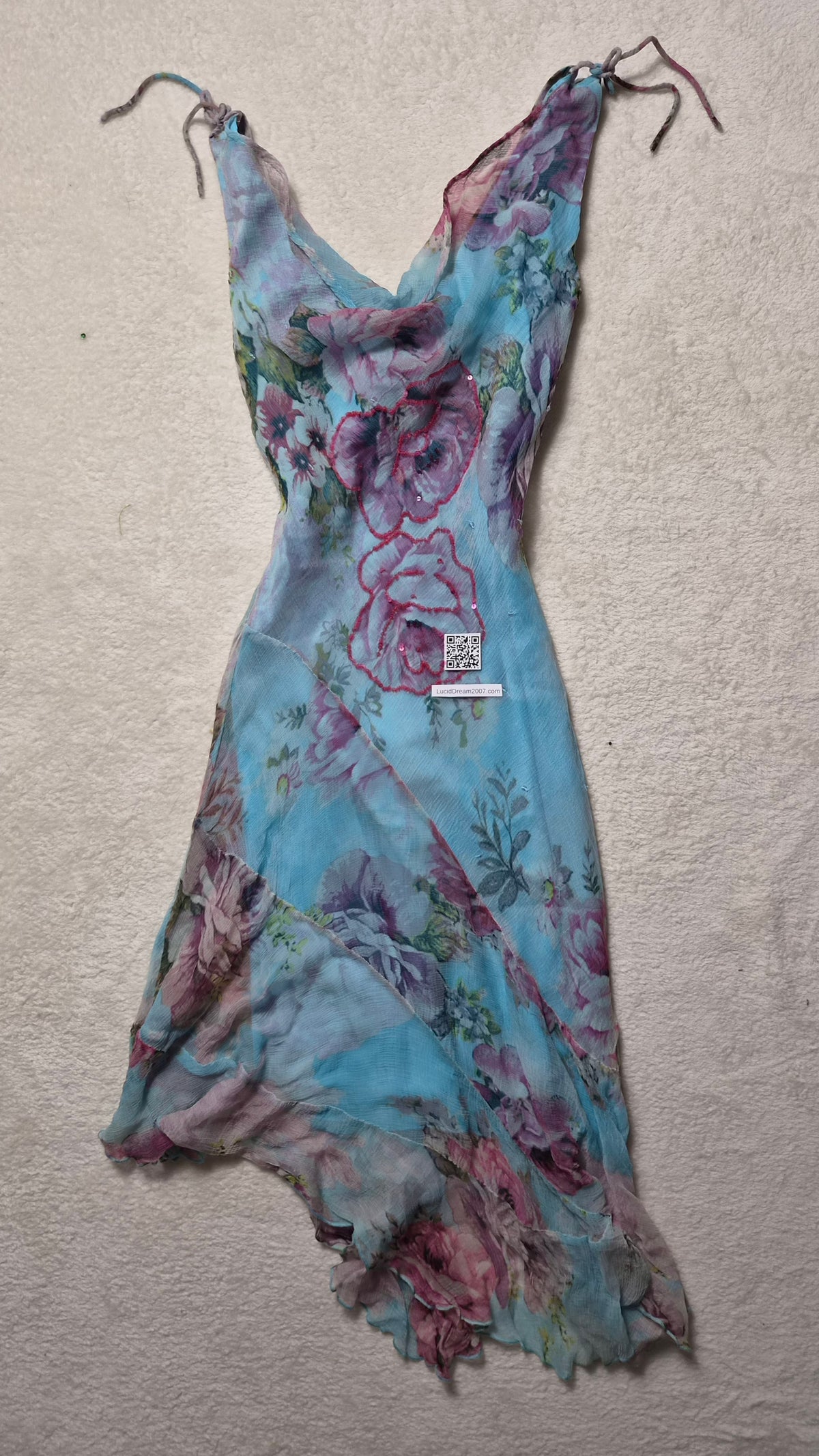 Robe florale bleue René Derhy