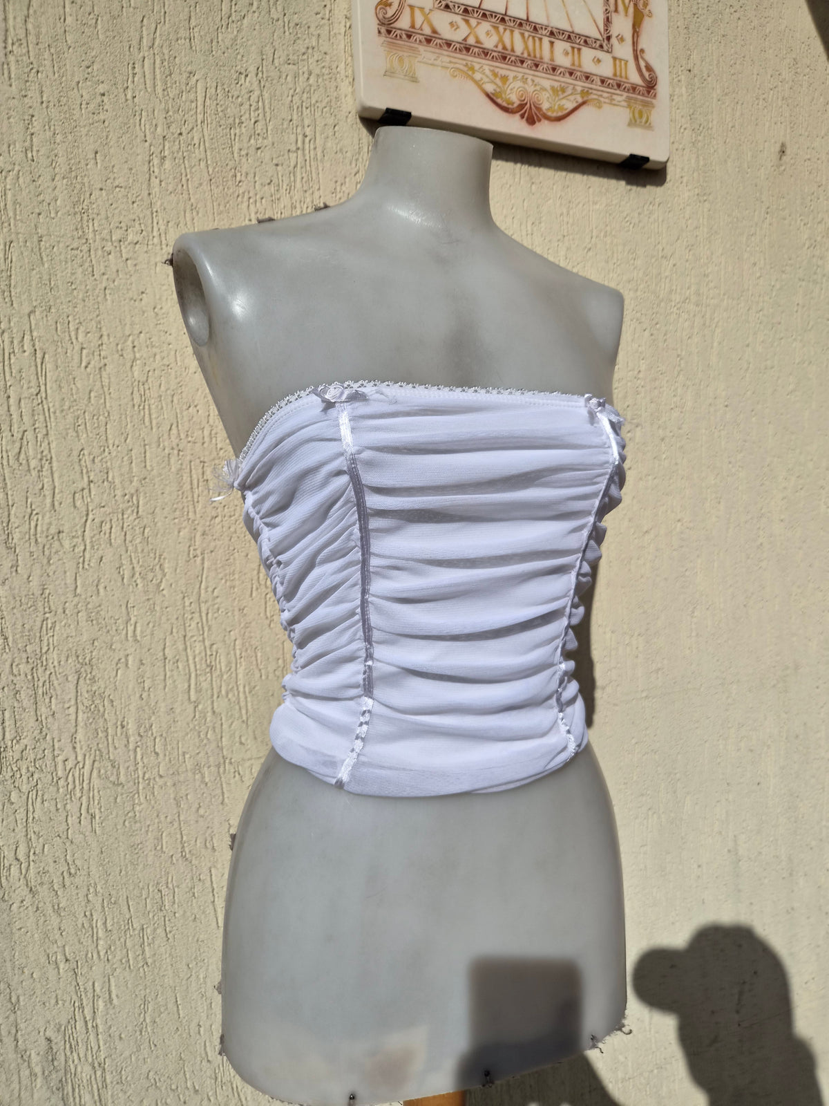 Haut bustier voile plissé