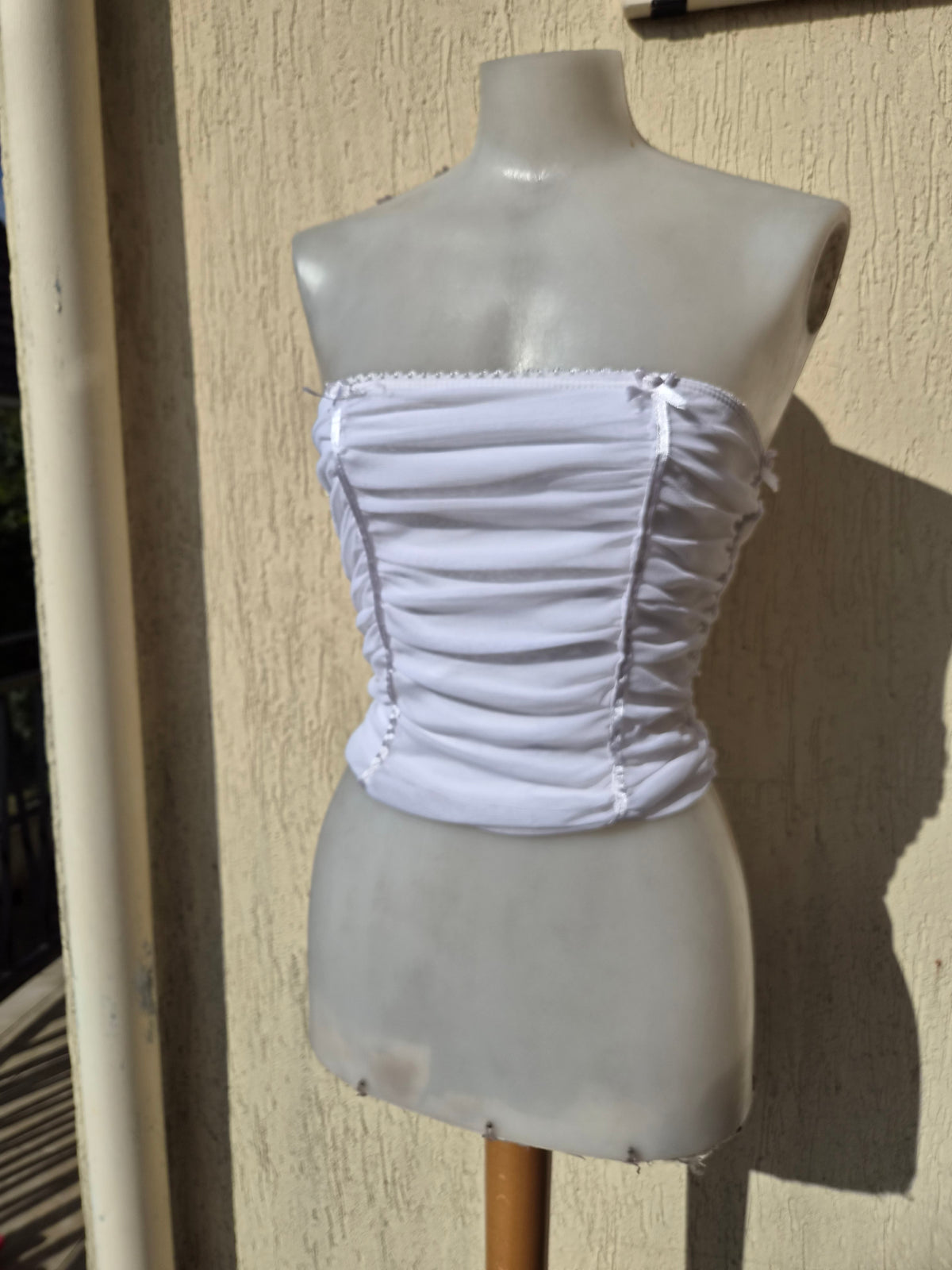 Haut bustier voile plissé