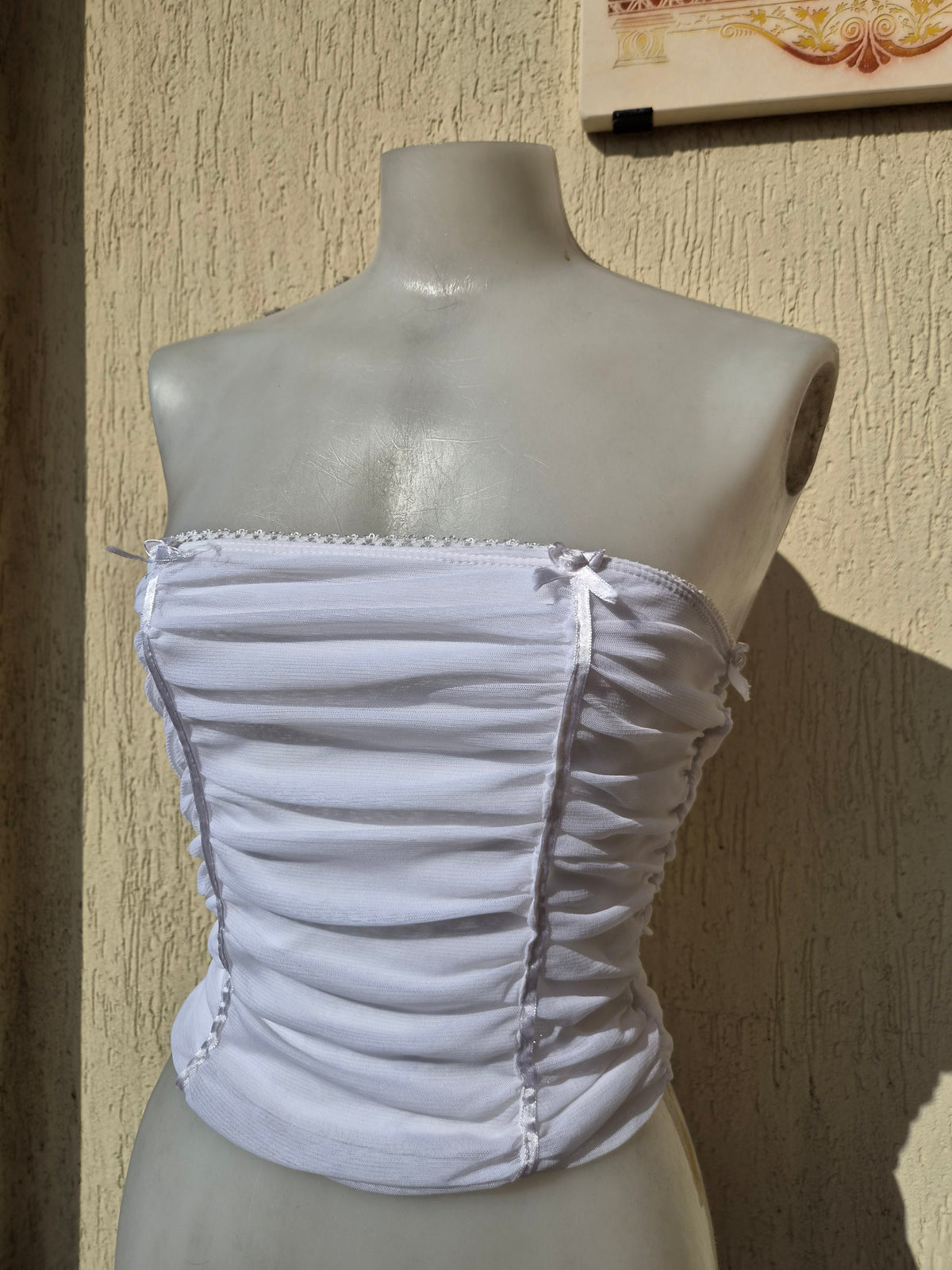 Haut bustier voile plissé
