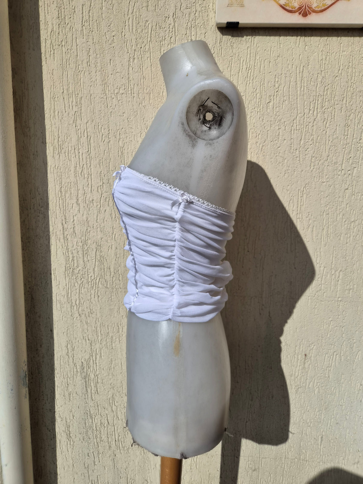 Haut bustier voile plissé